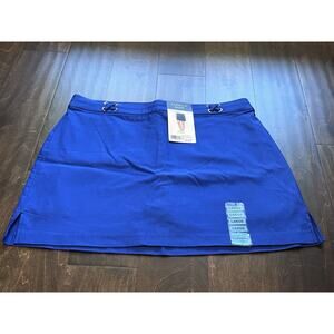 Rafaella Women's Large Stretch Comfort Activewear, Skort w/ Mesh Shorts Blue